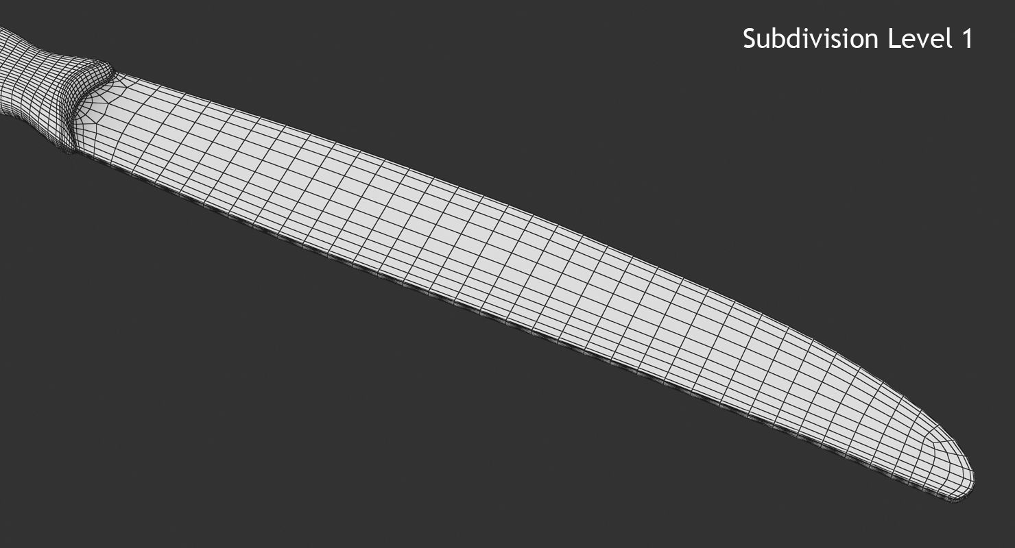 Knife silver Low-poly 3D model_13