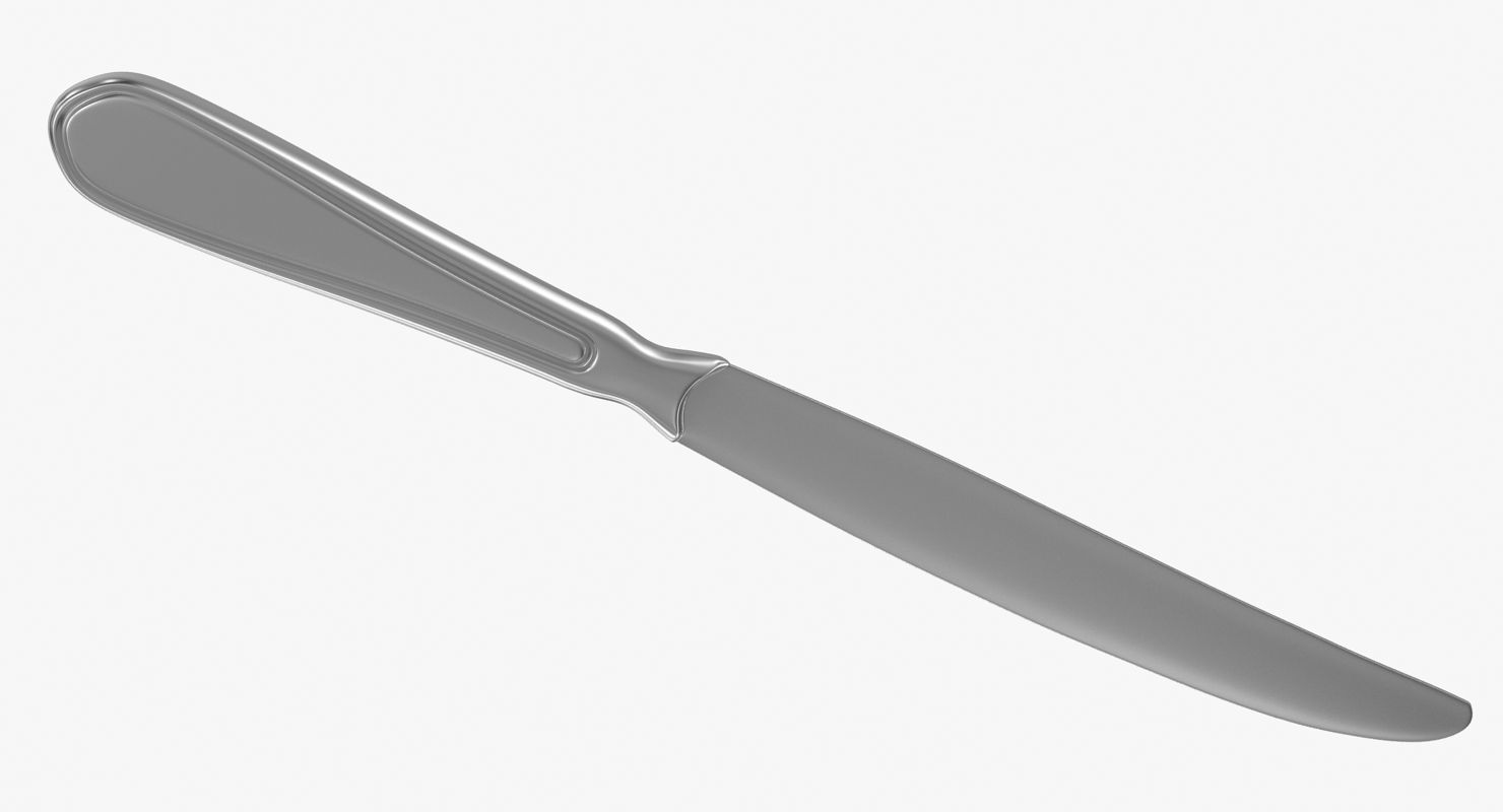 Knife silver Low-poly 3D model_4