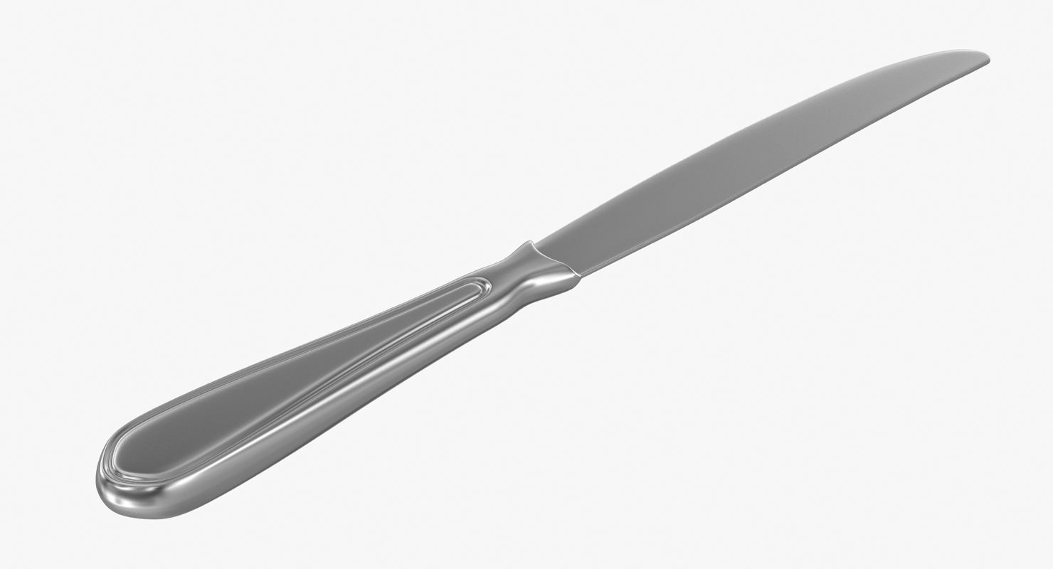 Knife silver Low-poly 3D model_3