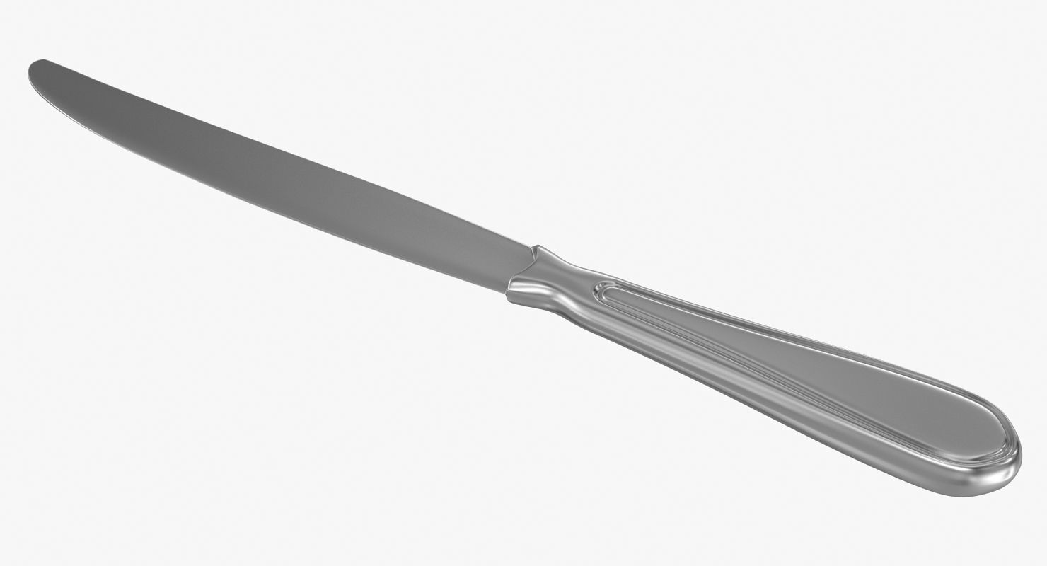 Knife silver Low-poly 3D model_1