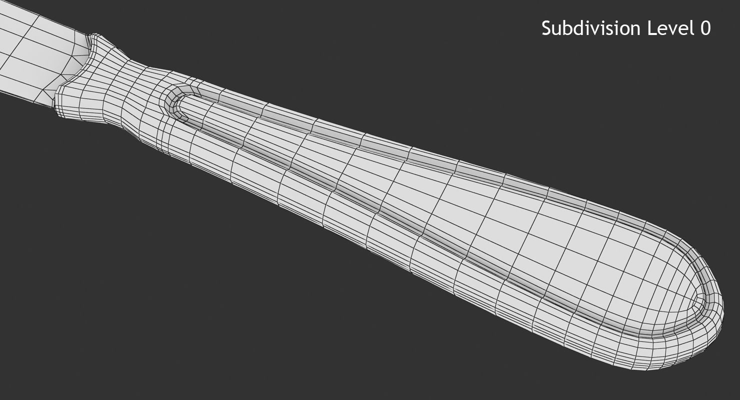 Knife silver Low-poly 3D model_10