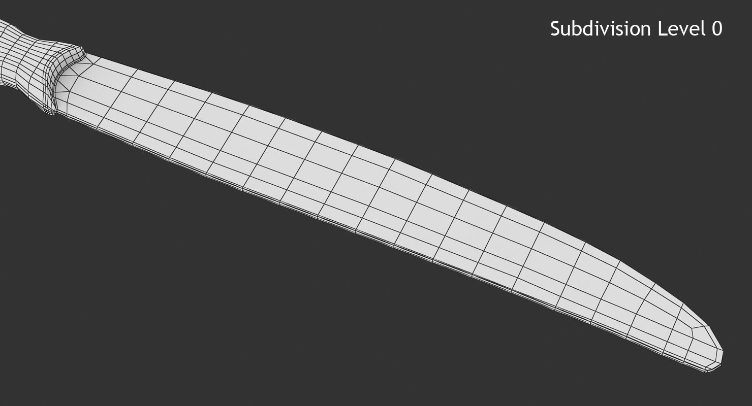 Knife silver Low-poly 3D model_12