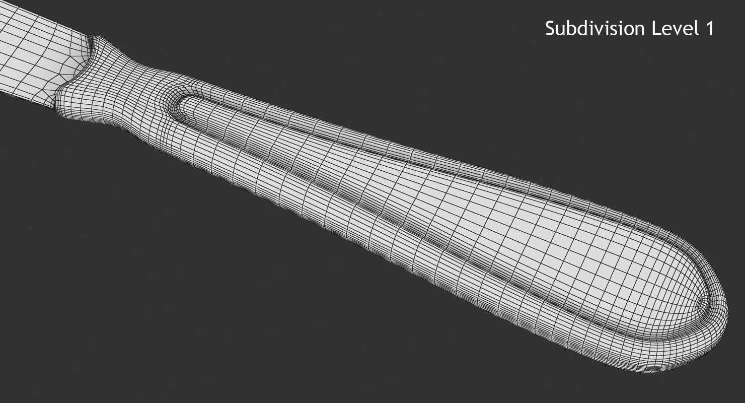 Knife silver Low-poly 3D model_11