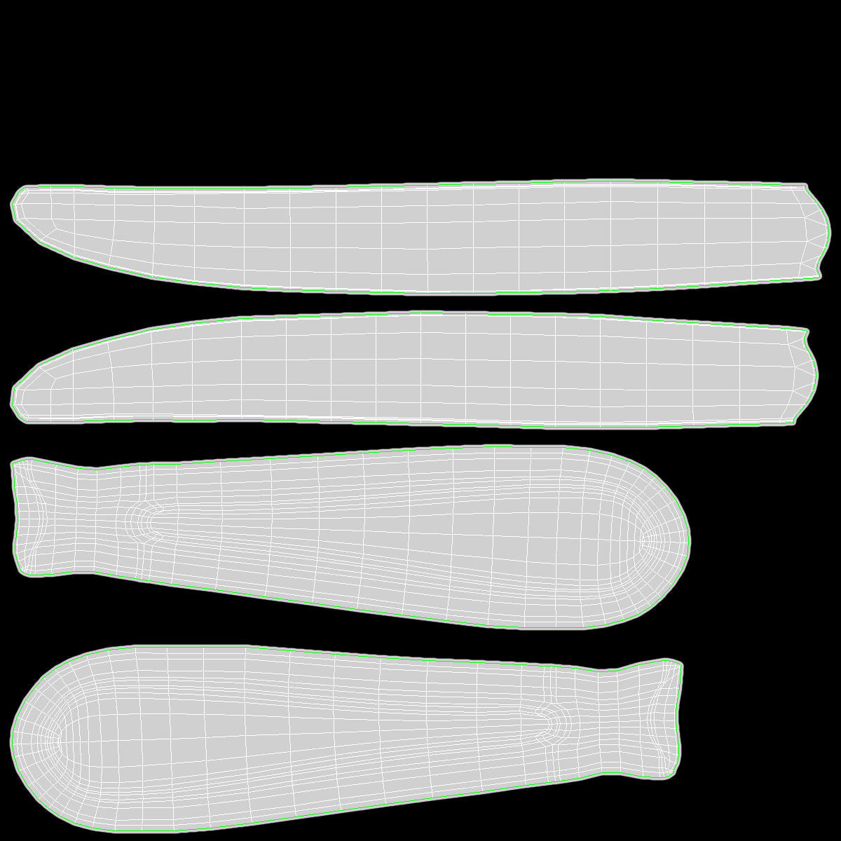 Knife silver Low-poly 3D model_15