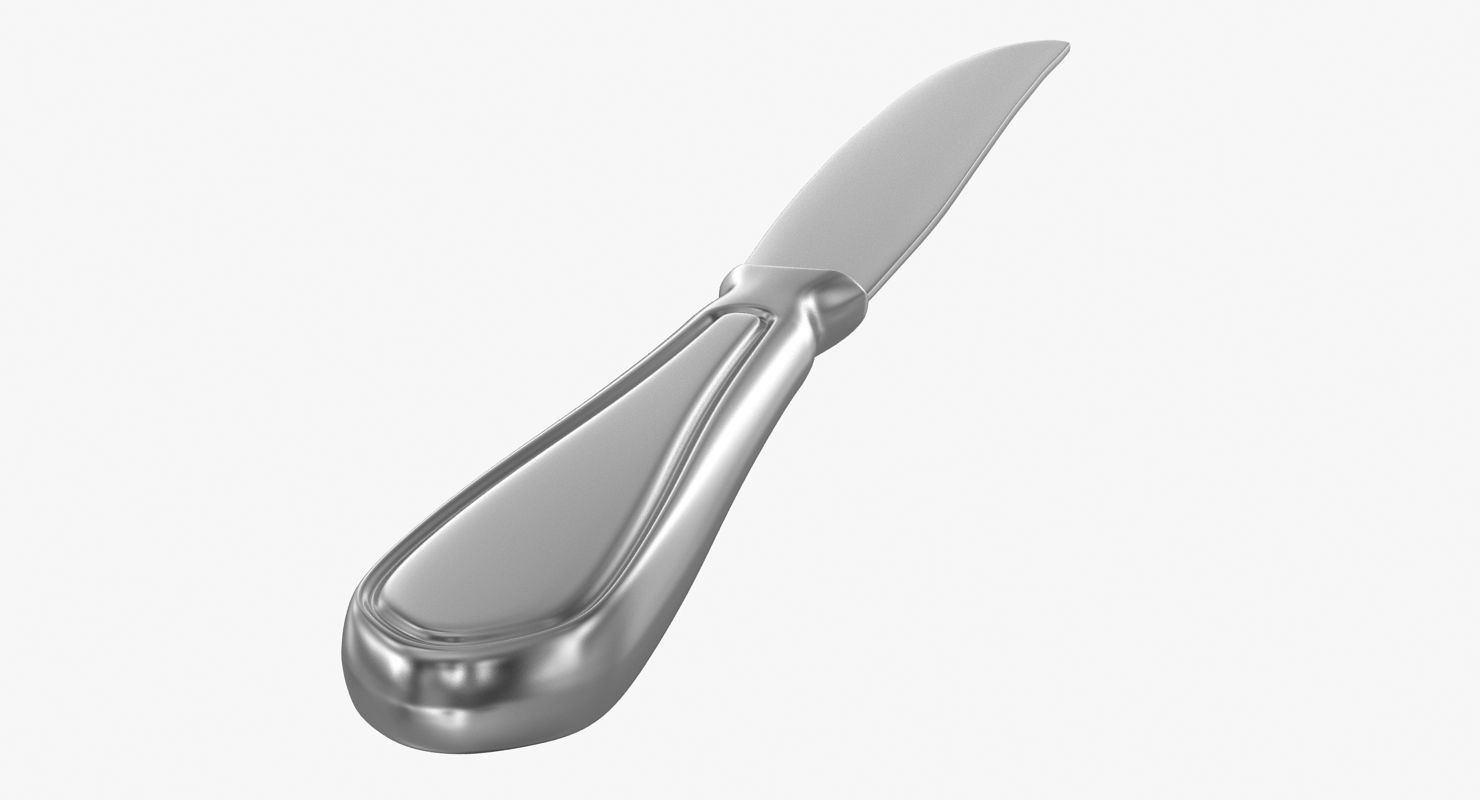 Knife silver Low-poly 3D model_5