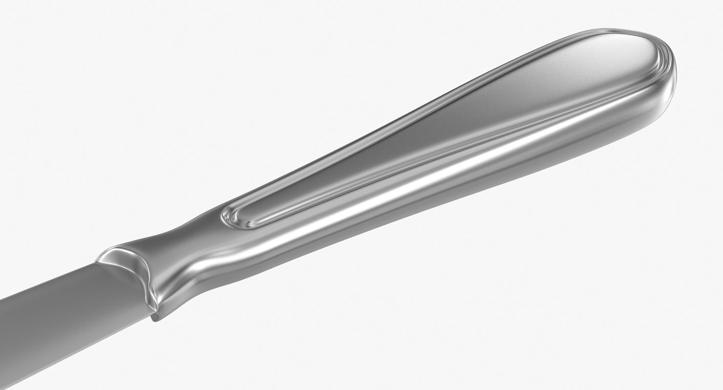 Knife silver Low-poly 3D model_7