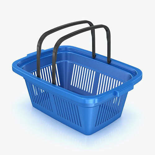 Plastic Shopping Basket Low-poly 3D model