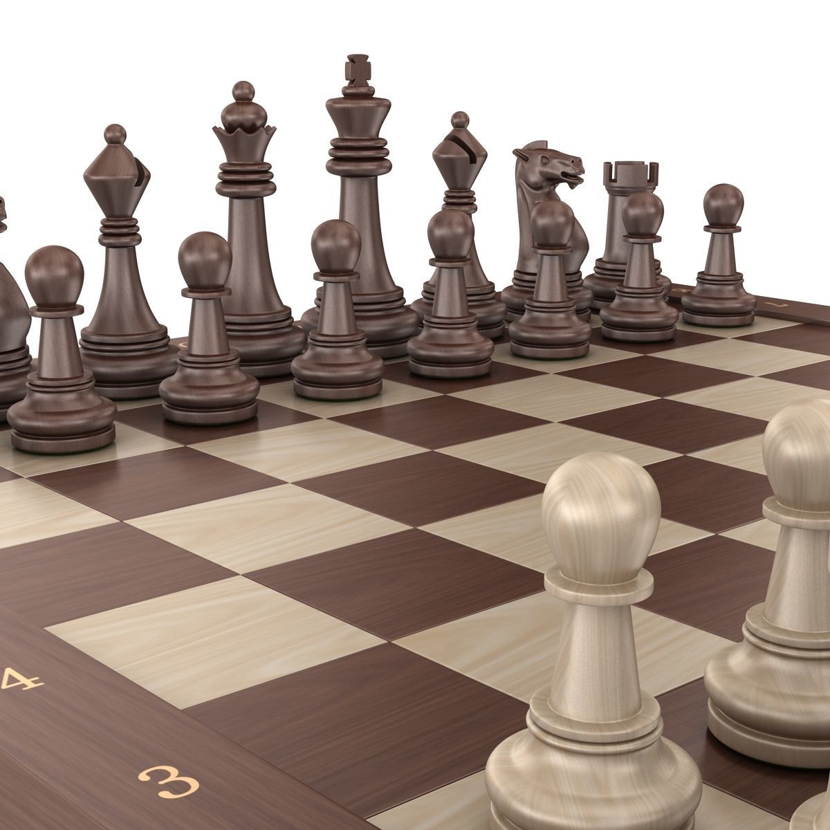 Chess board Low-poly 3D model_6