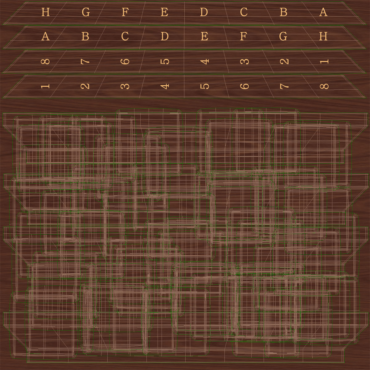 Chess board Low-poly 3D model_17