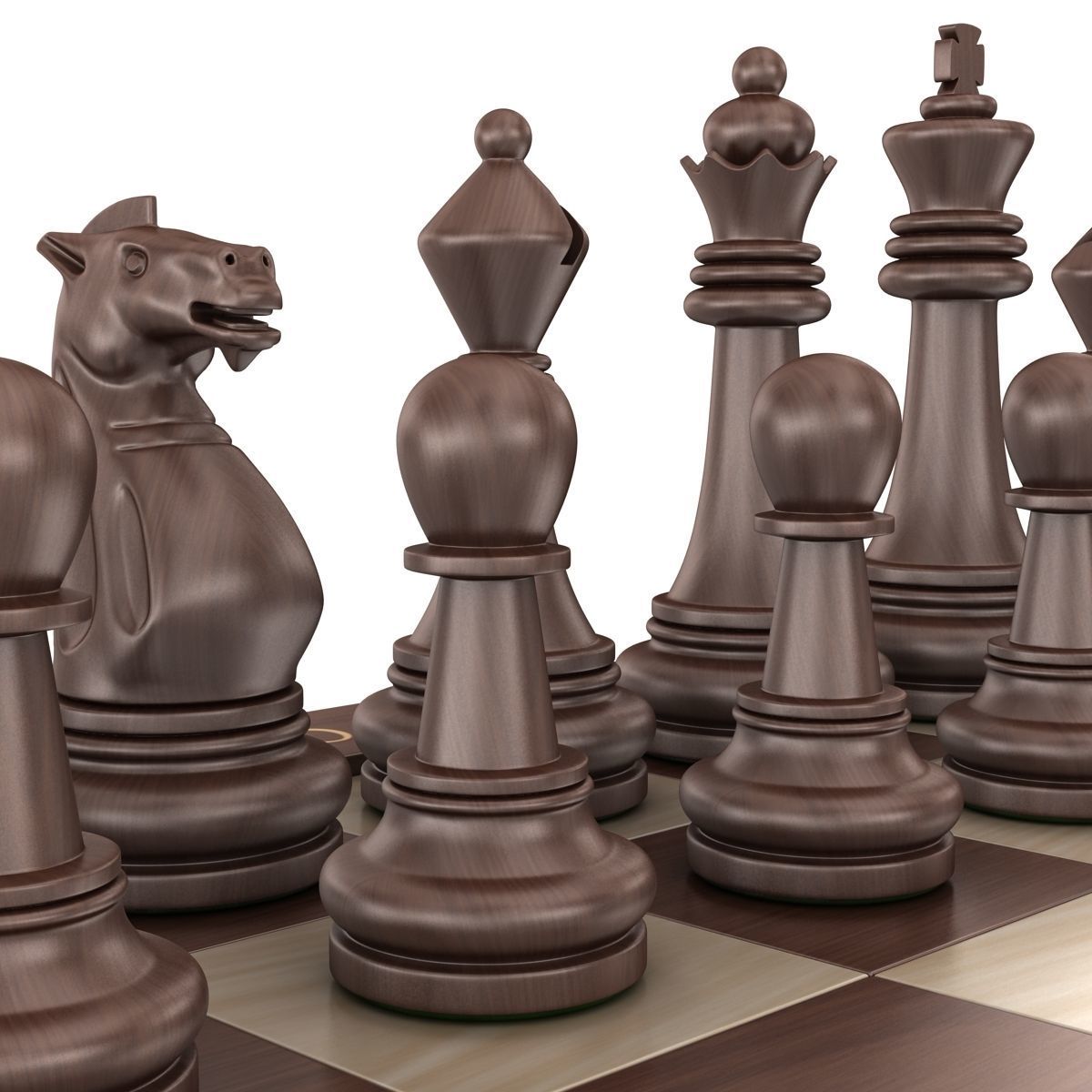 Chess board Low-poly 3D model_5