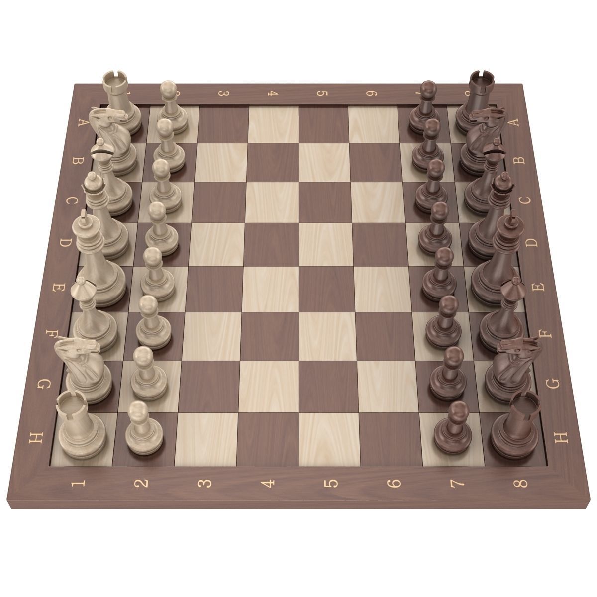Chess board Low-poly 3D model_2