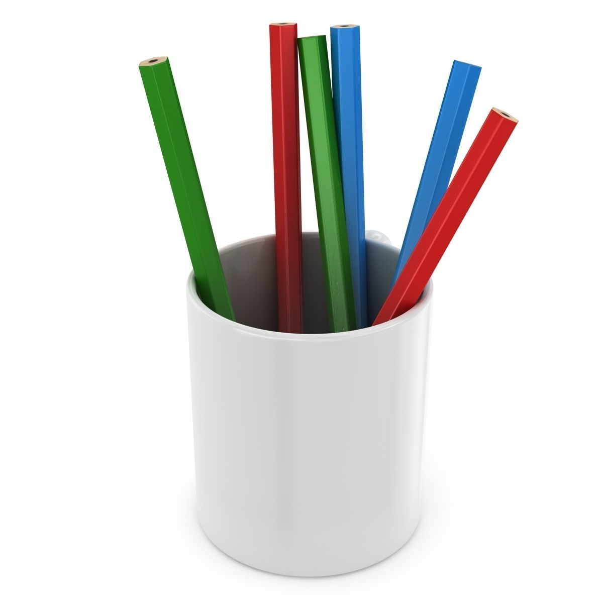 Pencil and Cup Low-poly 3D model_2