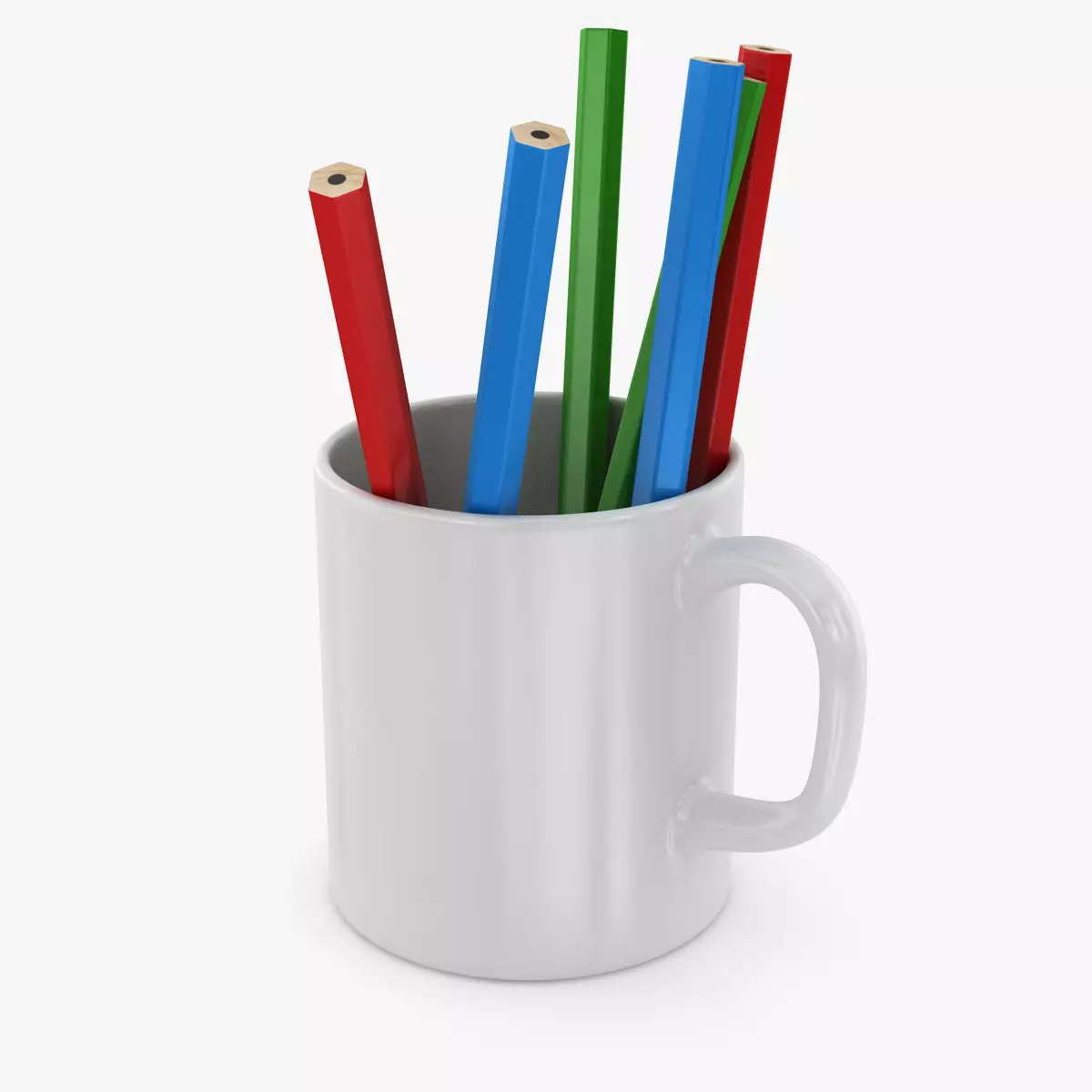 Pencil and Cup Low-poly 3D model_0