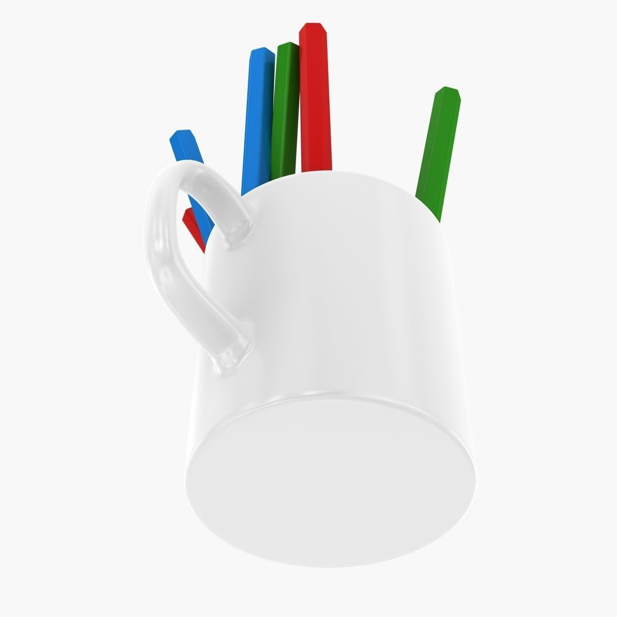 Pencil and Cup Low-poly 3D model_5