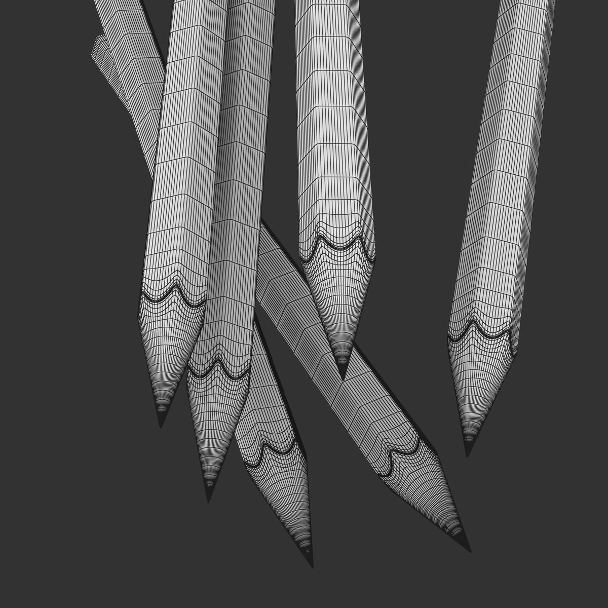 Pencil and Cup Low-poly 3D model_12