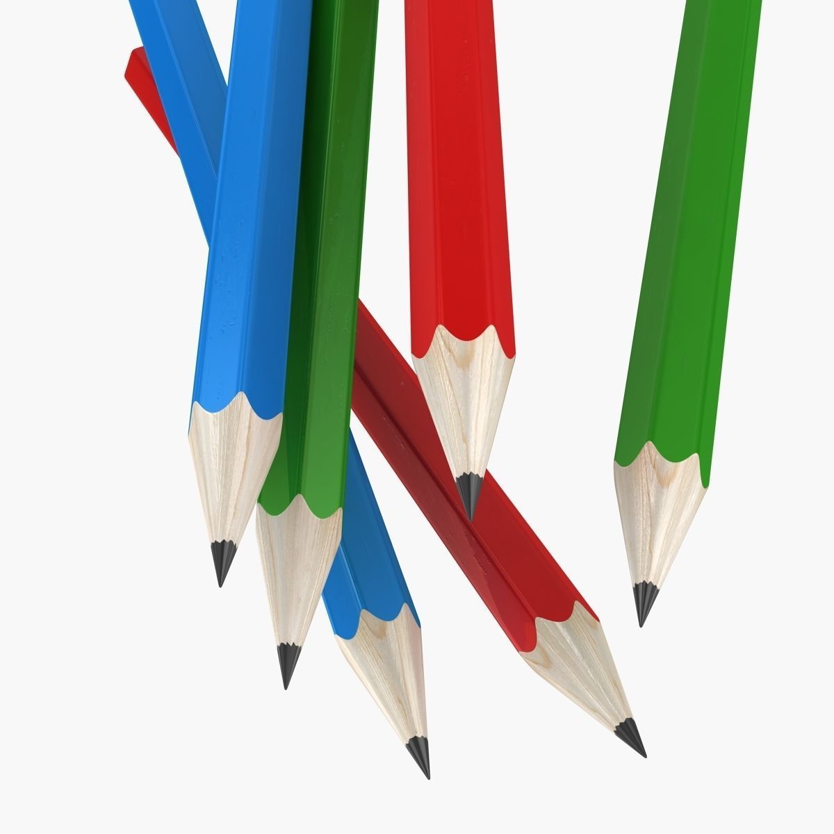 Pencil and Cup Low-poly 3D model_6