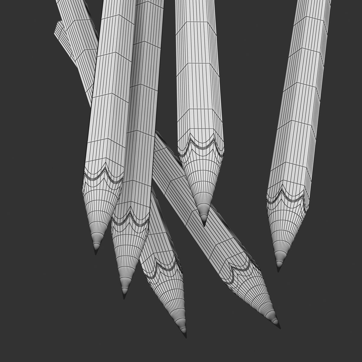 Pencil and Cup Low-poly 3D model_11