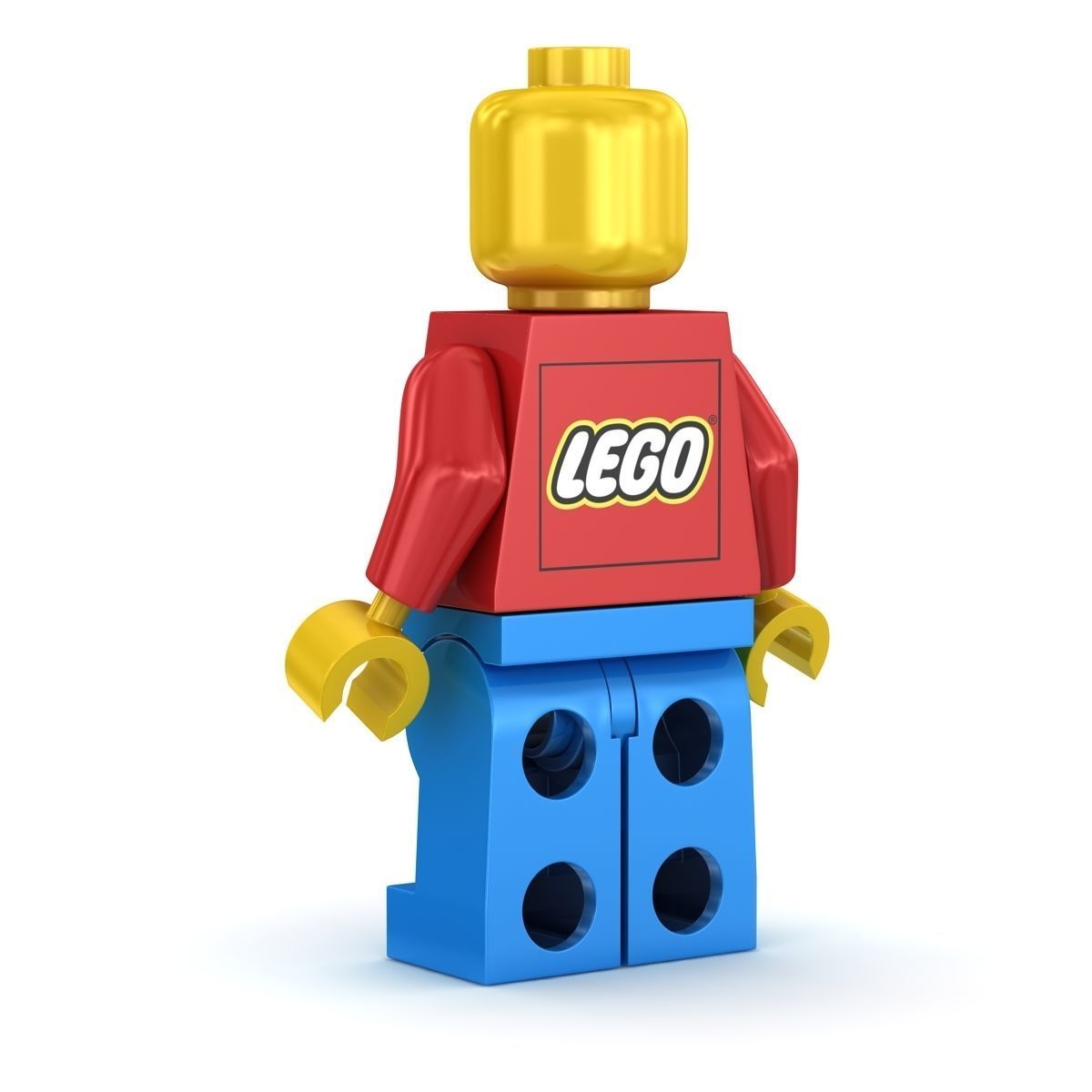 Lego Man Low-poly 3D model_3