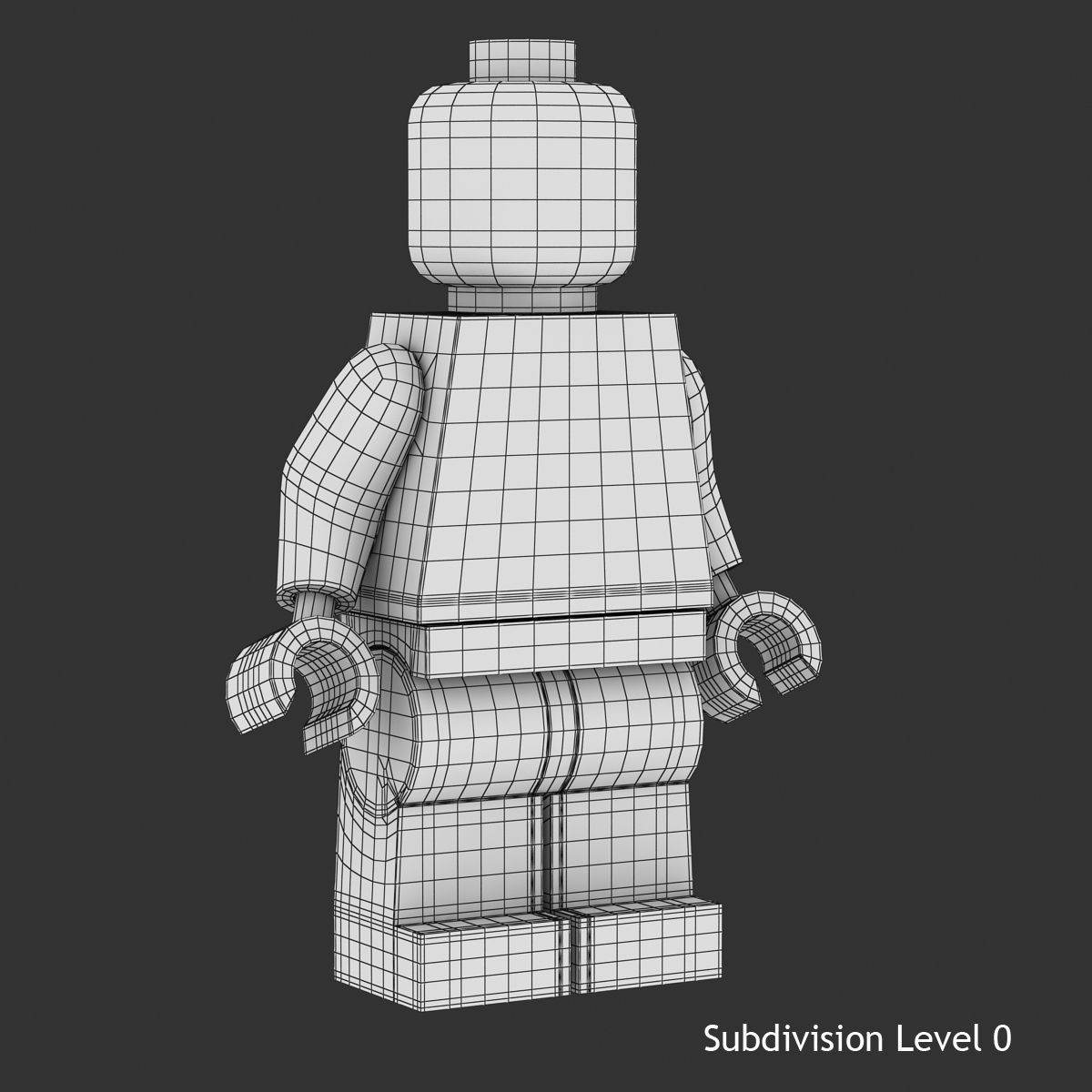 Lego Man Low-poly 3D model_7