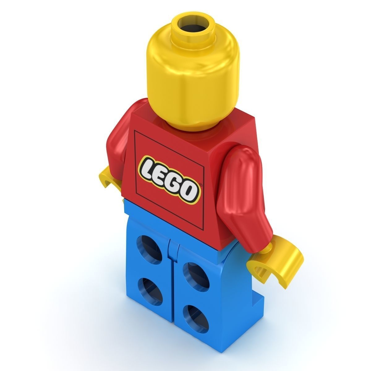 Lego Man Low-poly 3D model_4