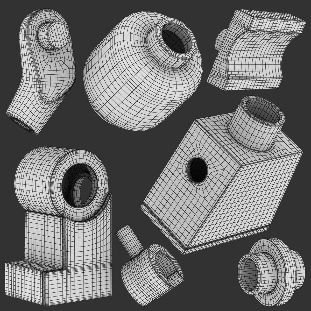 Lego Man Low-poly 3D model_10