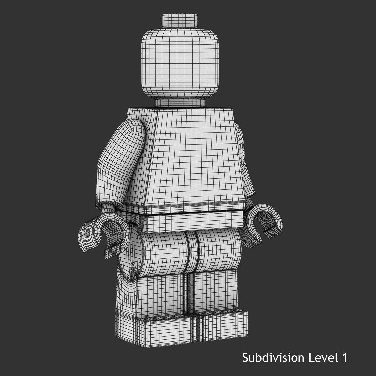 Lego Man Low-poly 3D model_8
