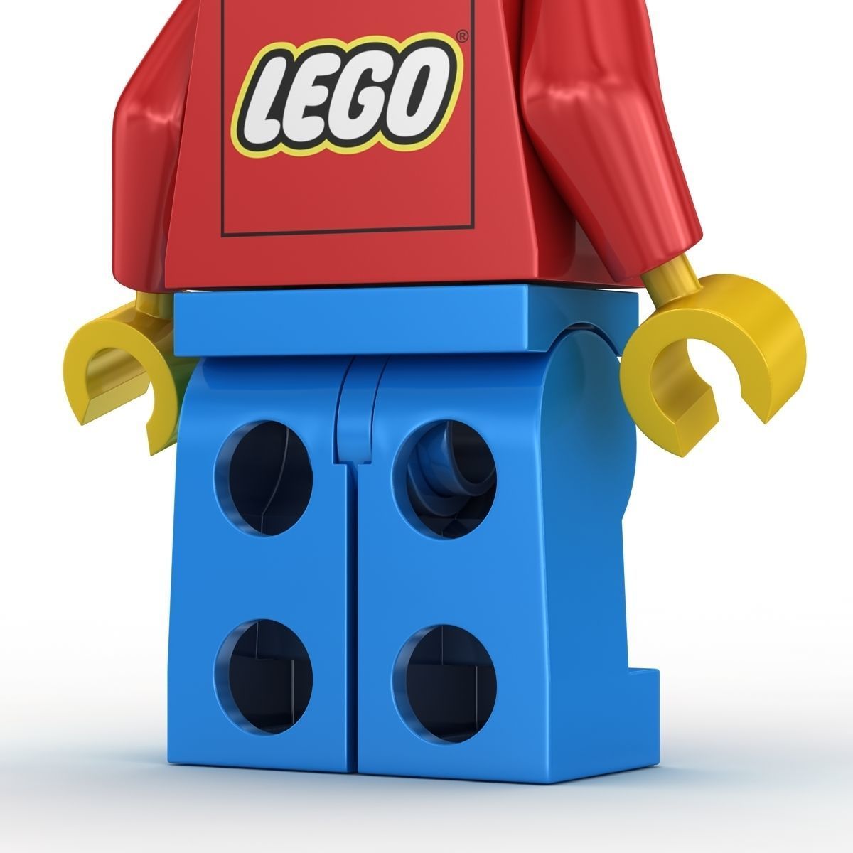 Lego Man Low-poly 3D model_6