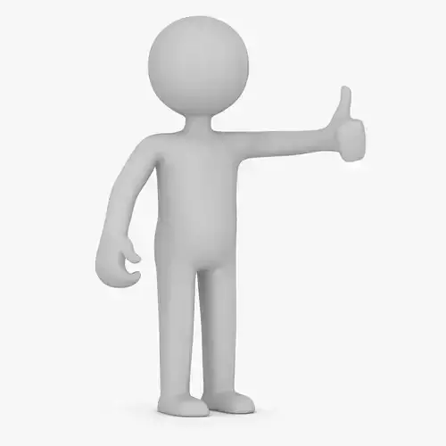 White Man Low-poly 3D model