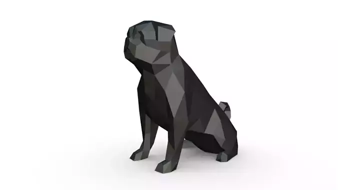 pug low poly