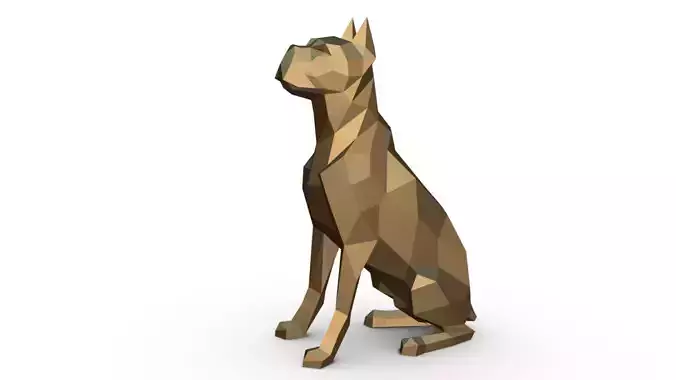 boxer dog low poly