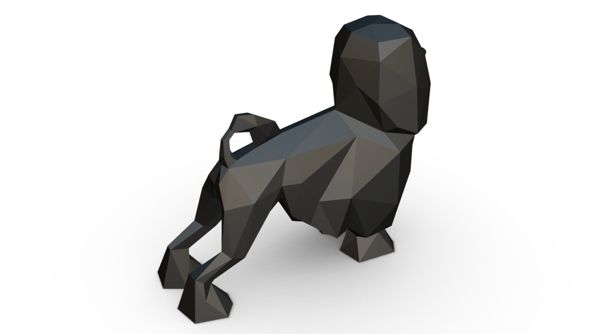lion bichon low poly 3D print model_3