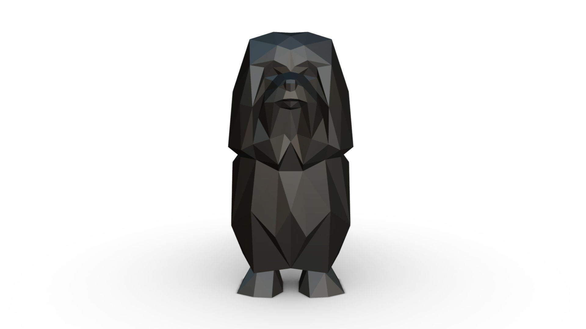 lion bichon low poly 3D print model_6