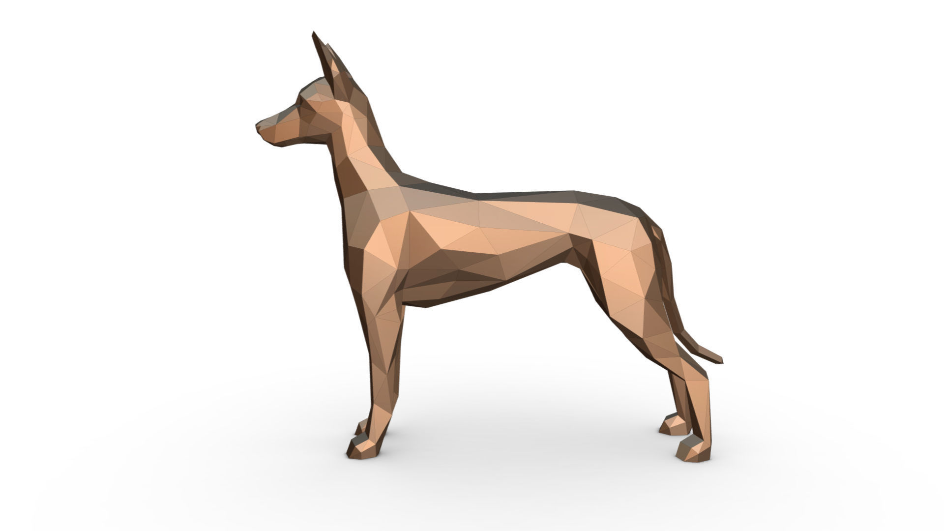 pharaoh hound low poly 3D print model_1