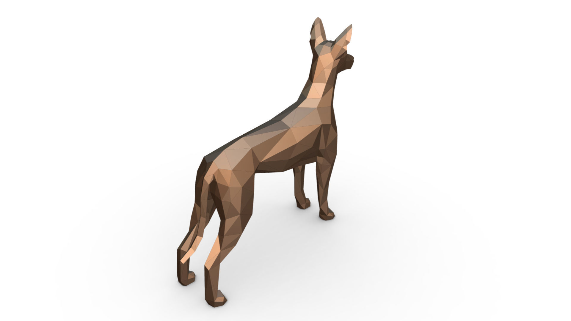 pharaoh hound low poly 3D print model_3