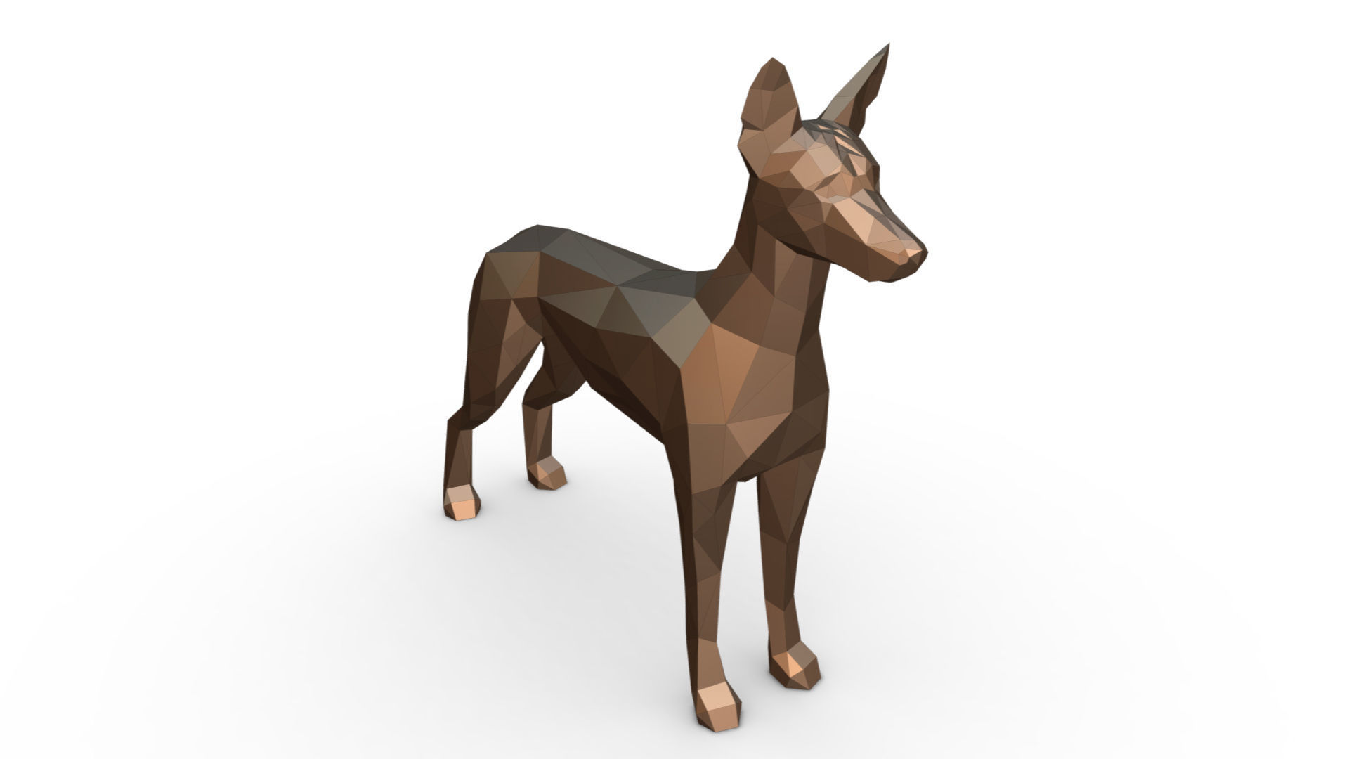 pharaoh hound low poly 3D print model_5