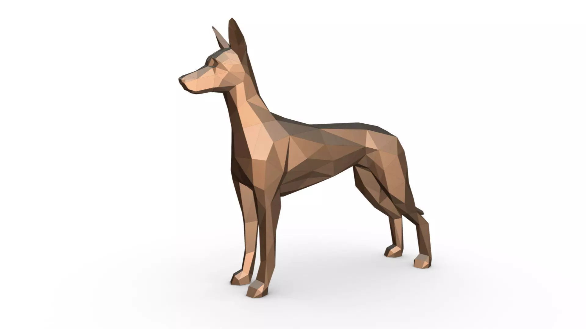 pharaoh hound low poly 3D print model_0