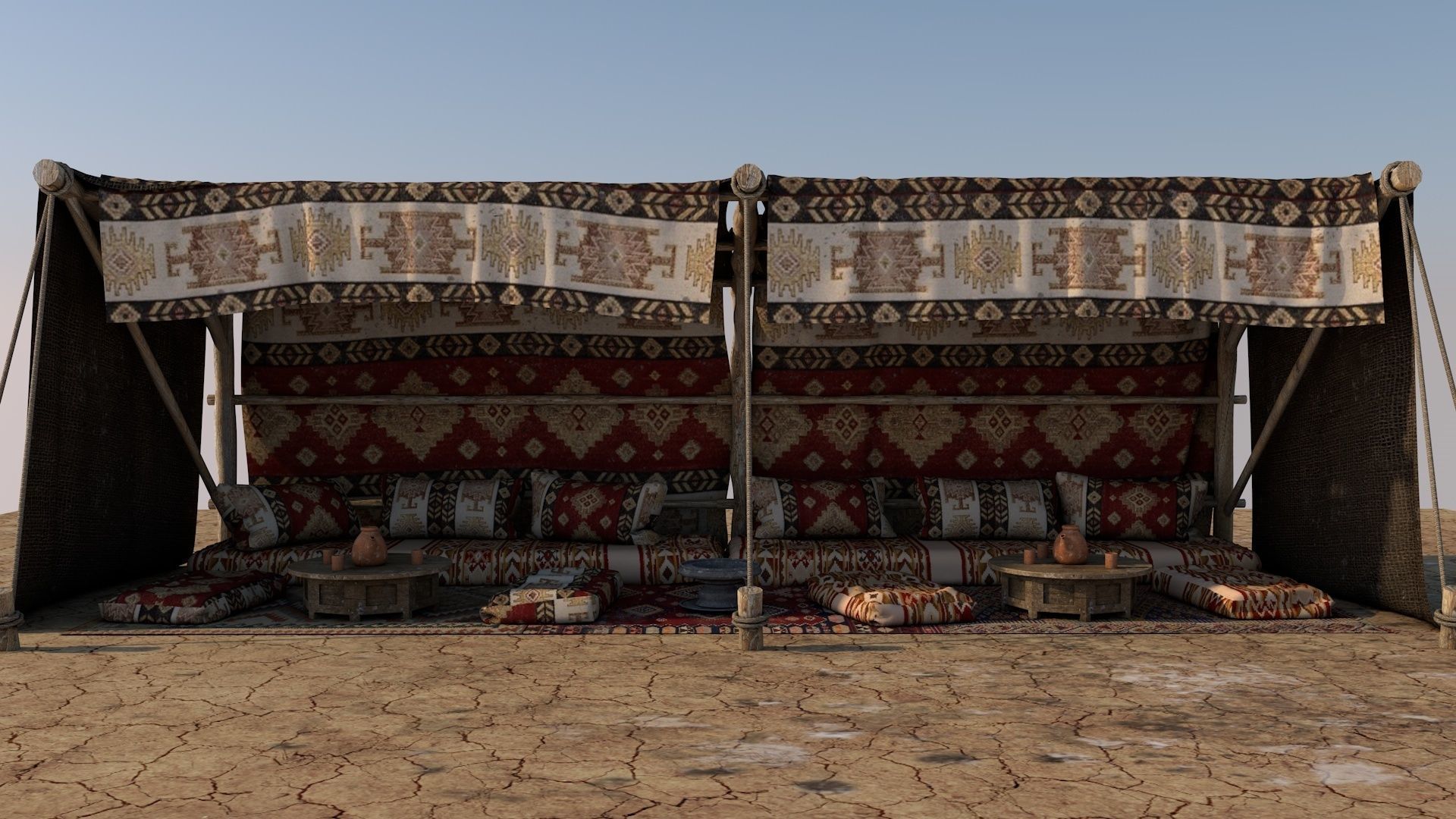 Bedouin Desert Tent v3 3D model_2