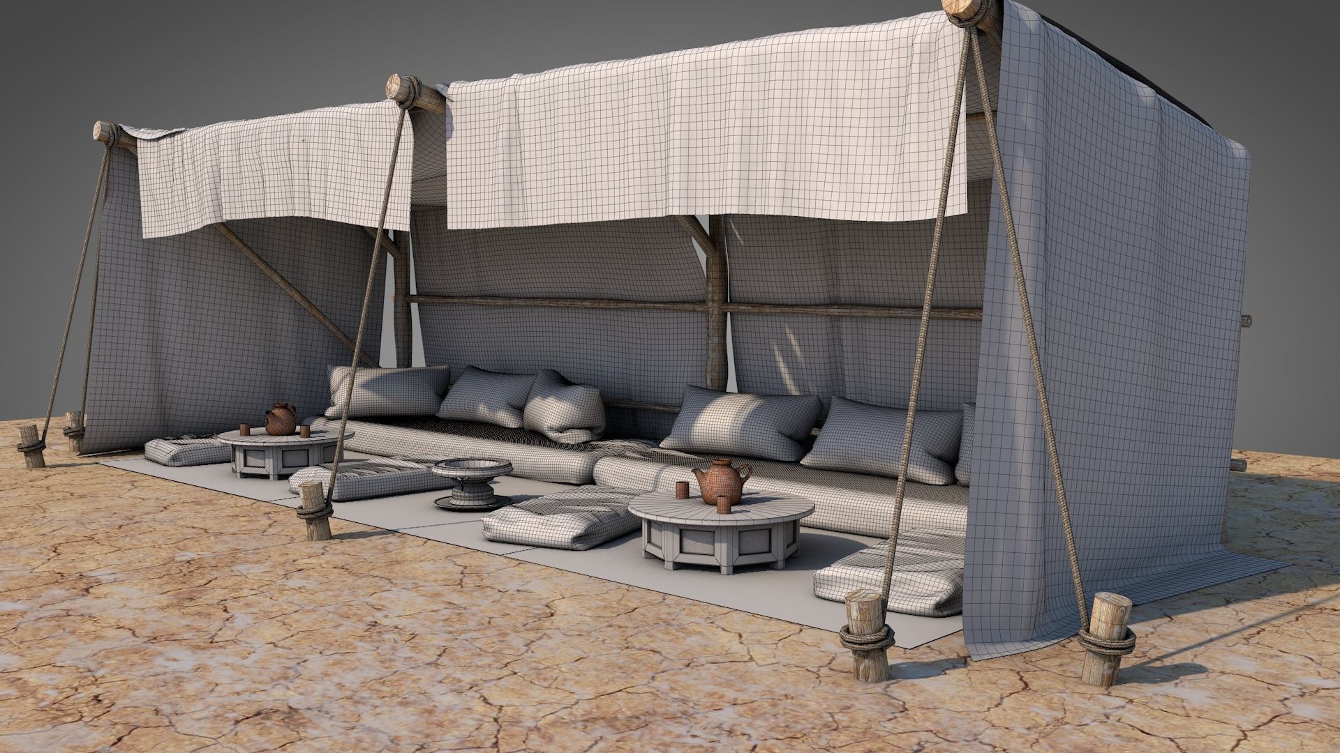 Bedouin Desert Tent v3 3D model_18