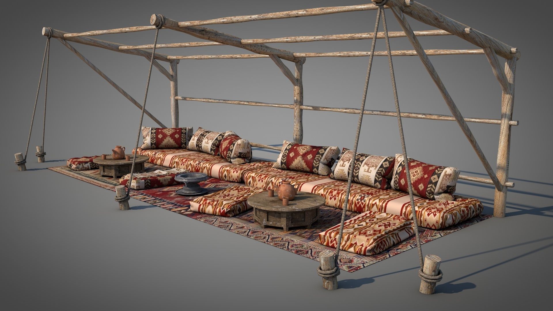 Bedouin Desert Tent v3 3D model_11