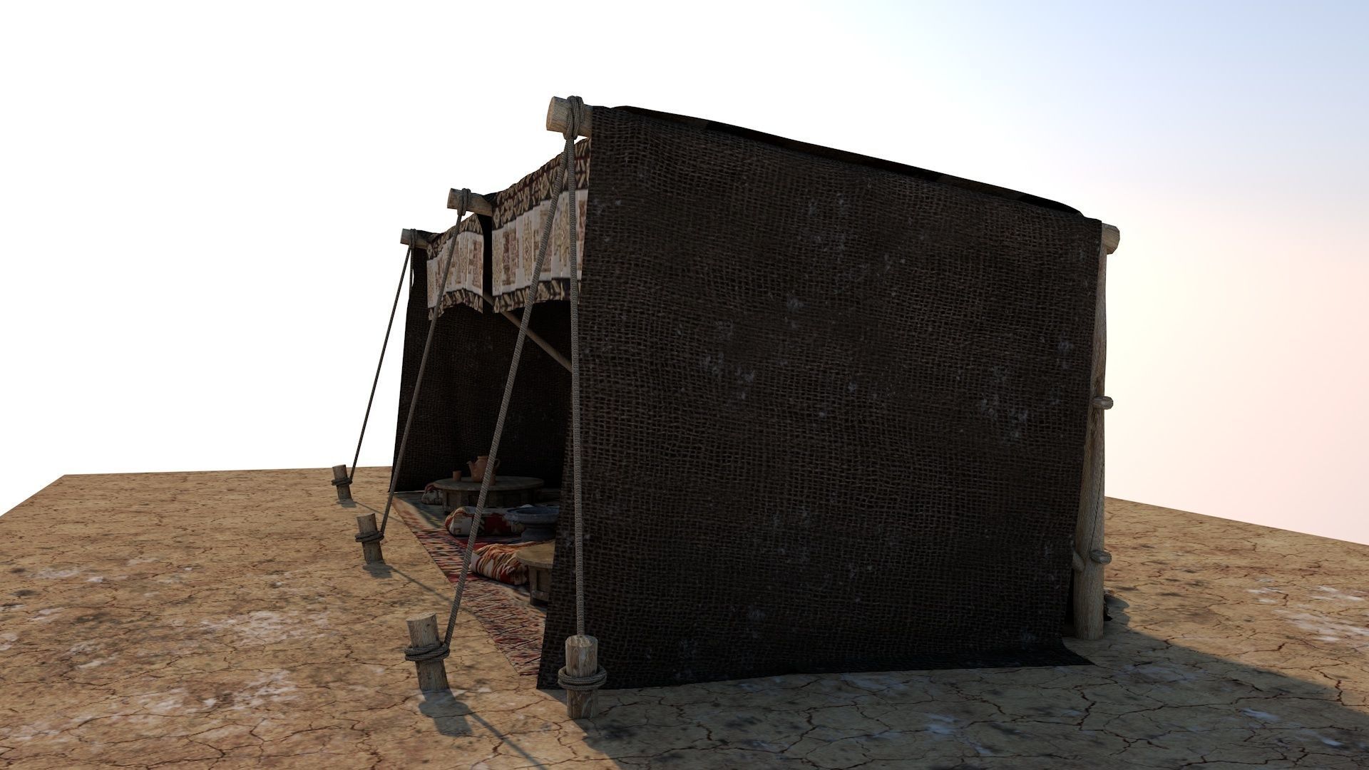 Bedouin Desert Tent v3 3D model_4