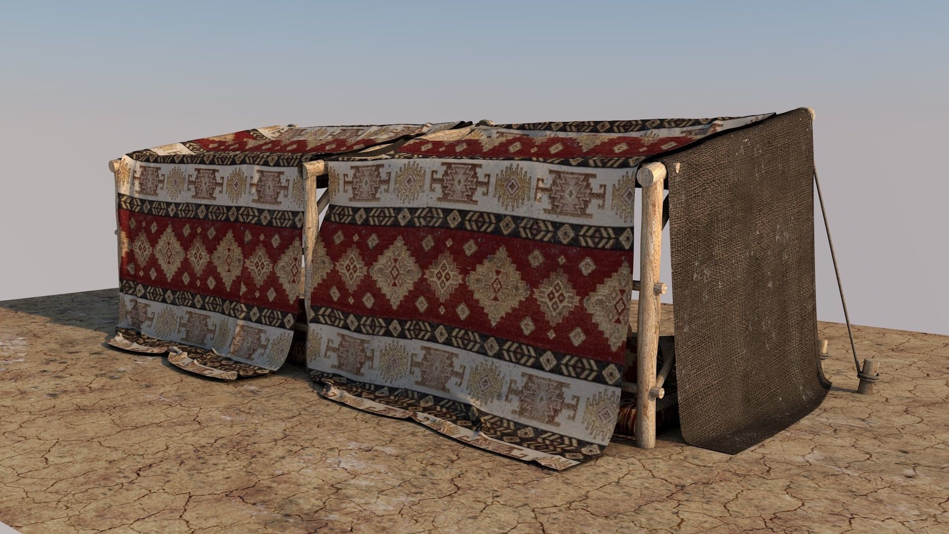 Bedouin Desert Tent v3 3D model_5