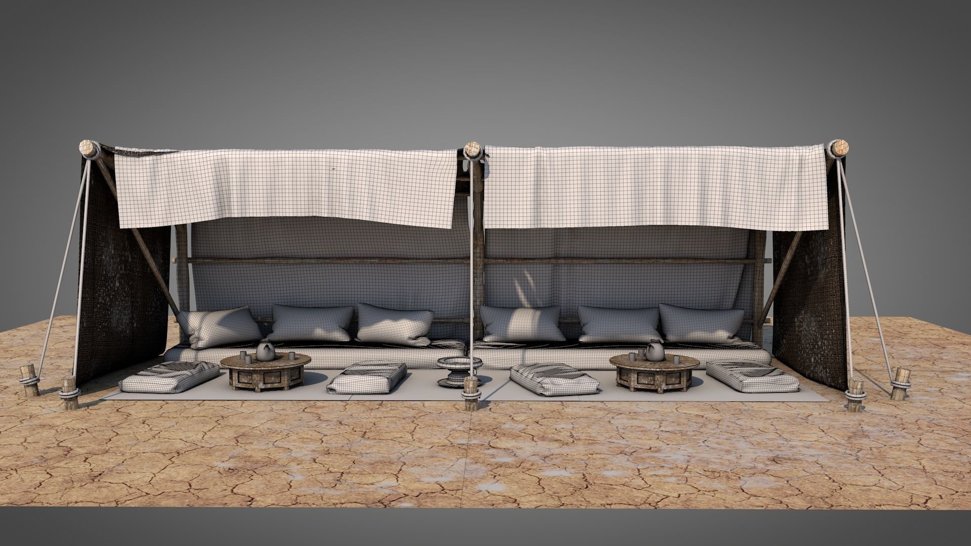 Bedouin Desert Tent v3 3D model_19