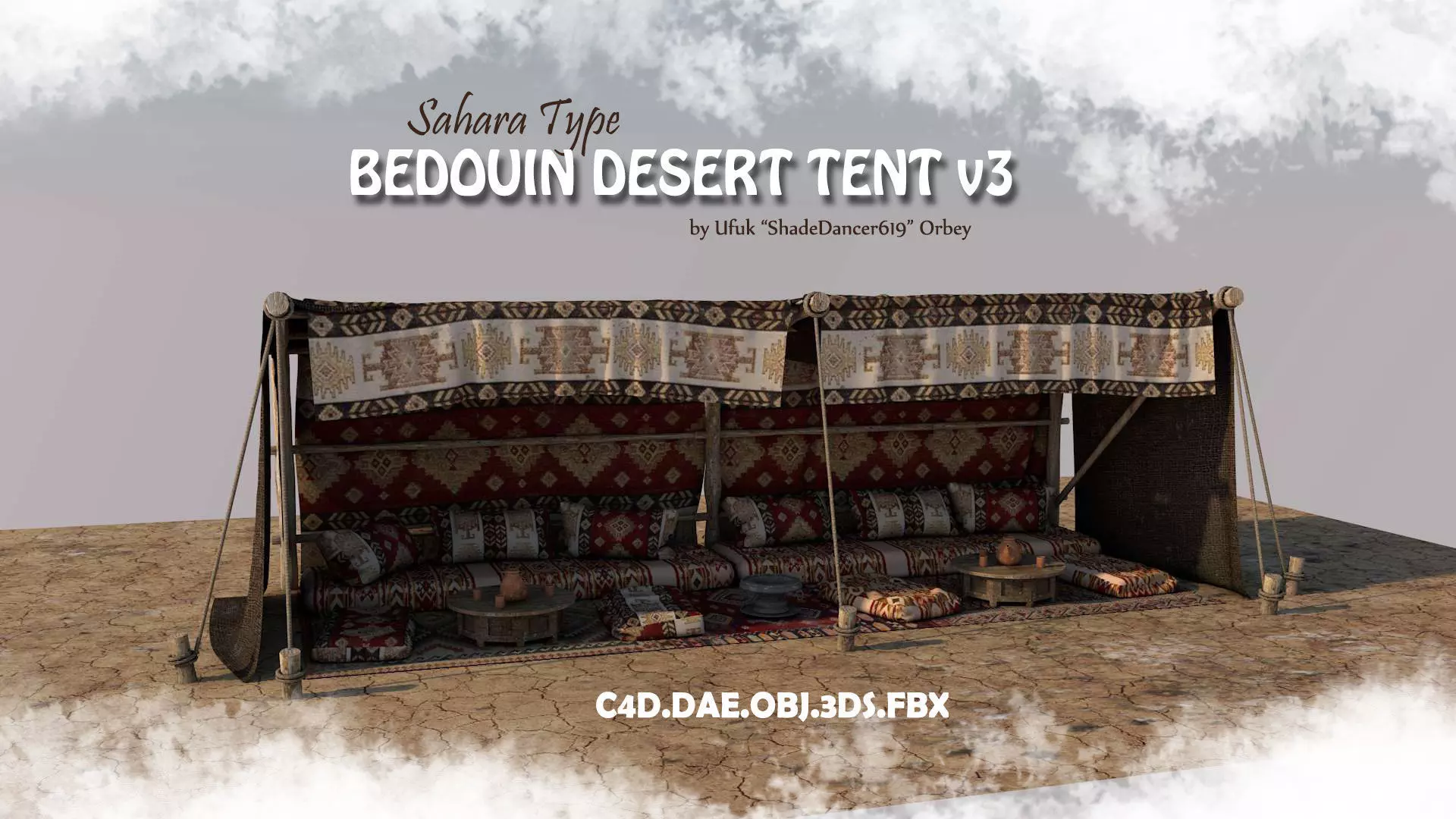 Bedouin Desert Tent v3 3D model_0