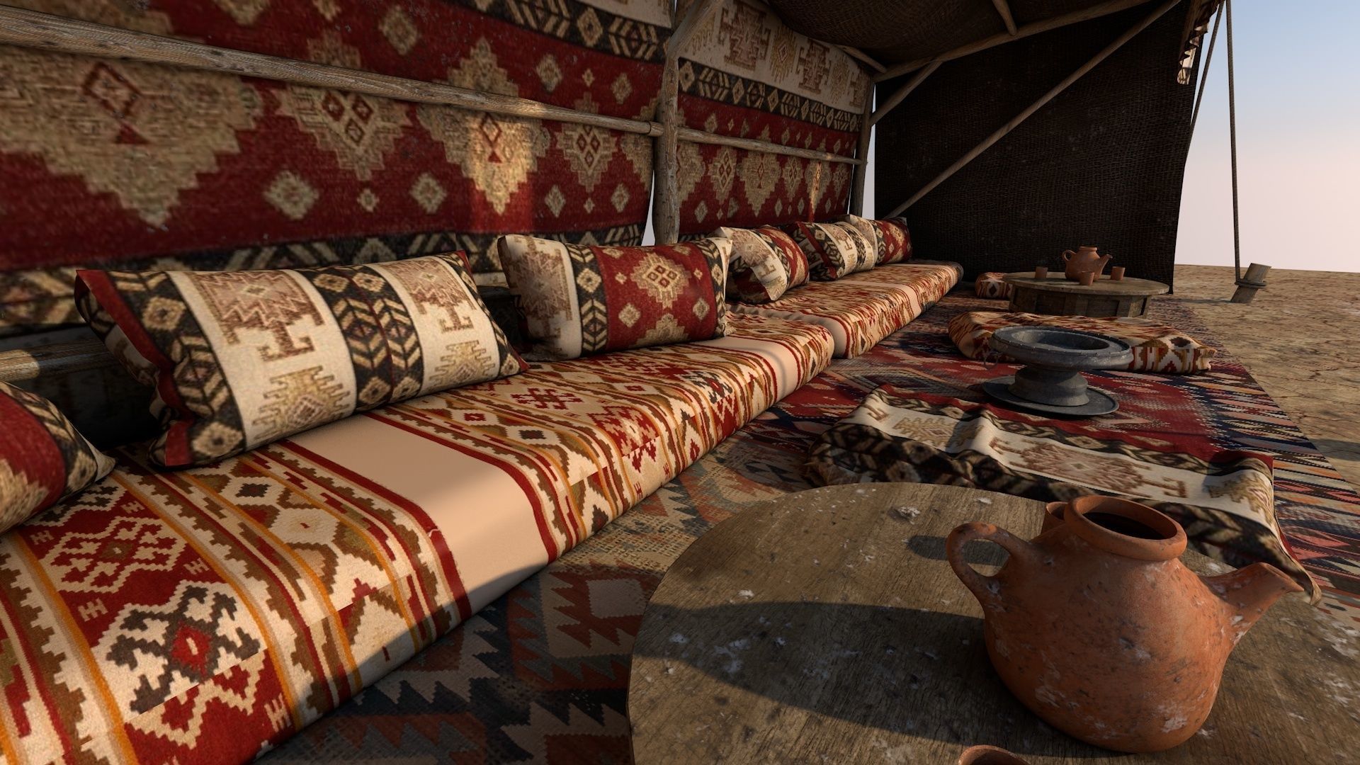 Bedouin Desert Tent v3 3D model_8