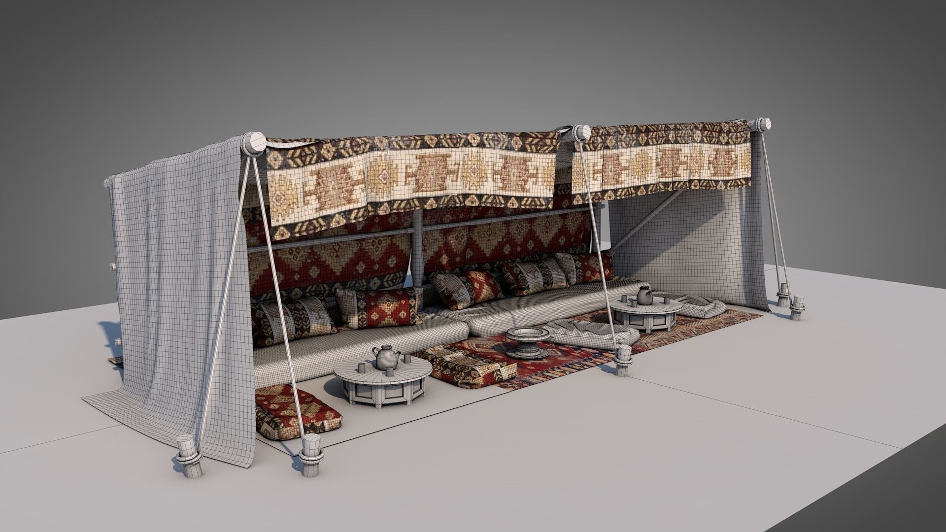 Bedouin Desert Tent v3 3D model_17