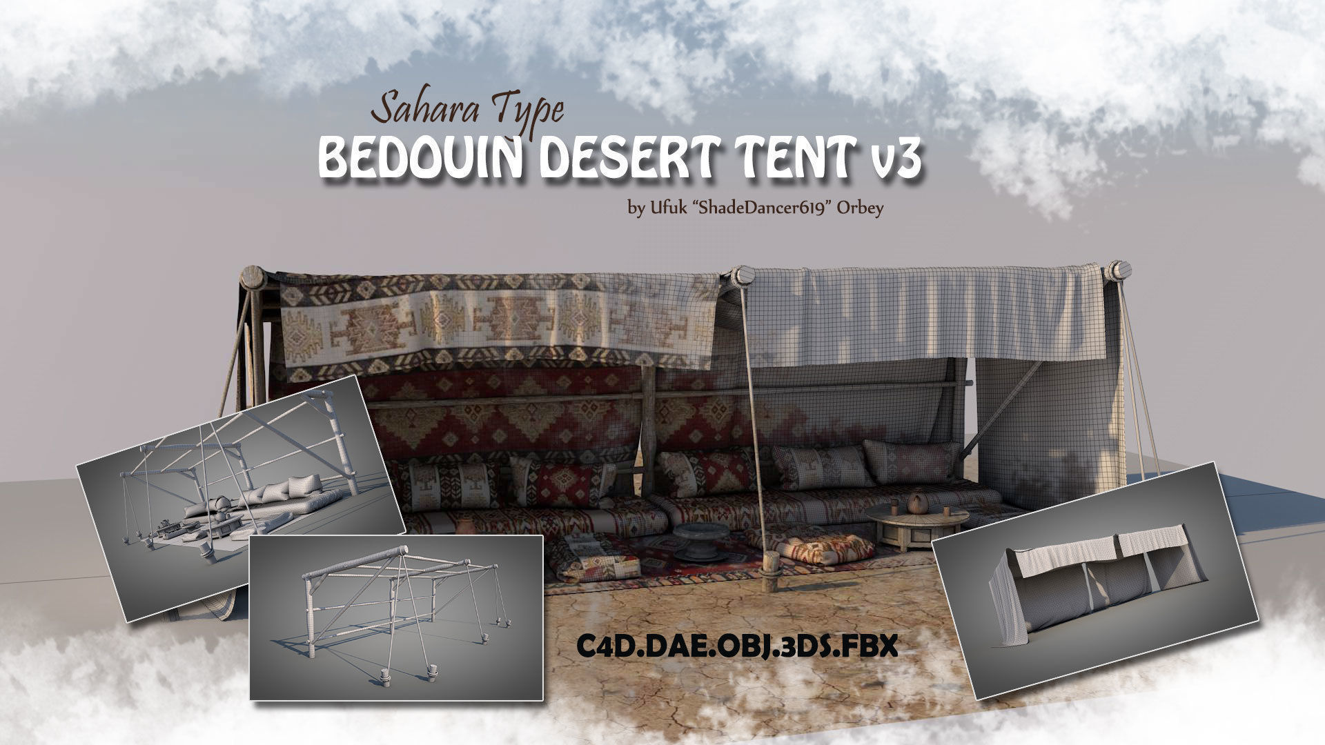 Bedouin Desert Tent v3 3D model_1