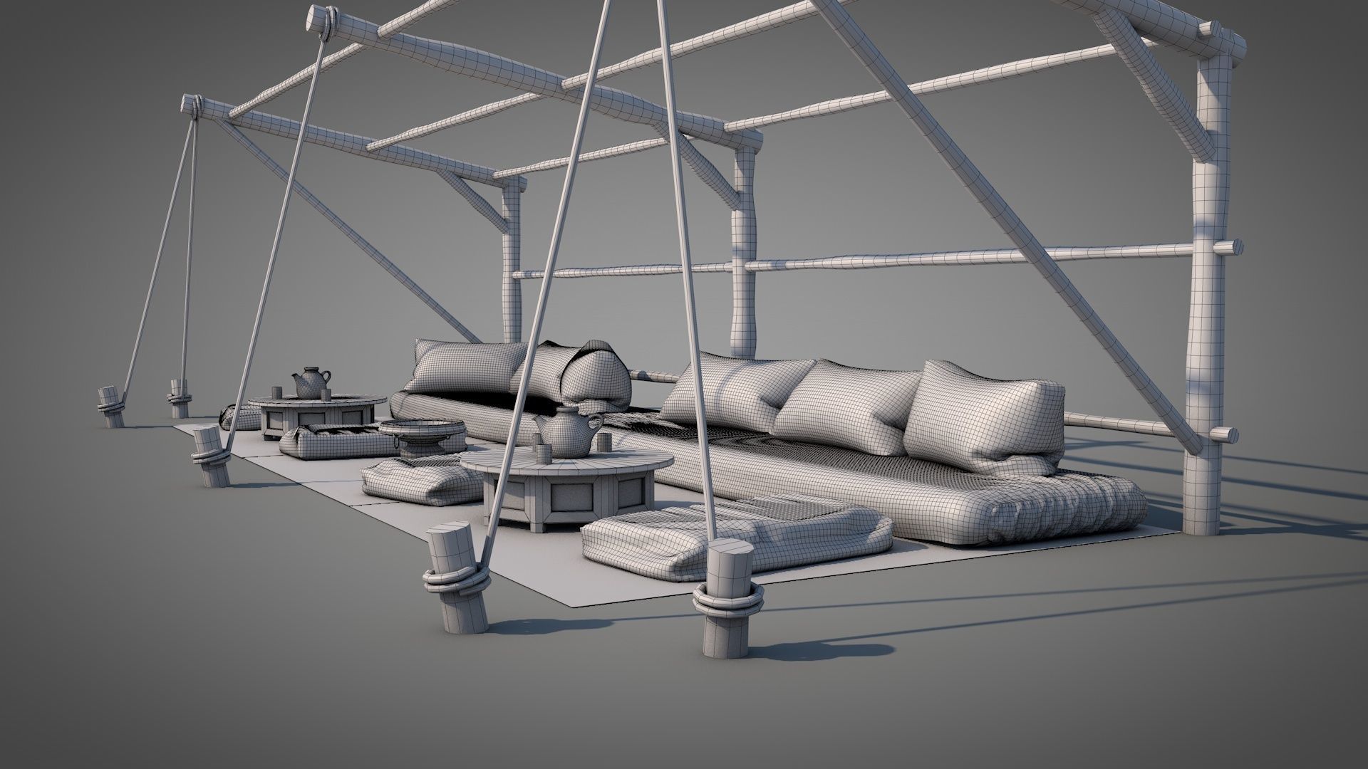 Bedouin Desert Tent v3 3D model_12