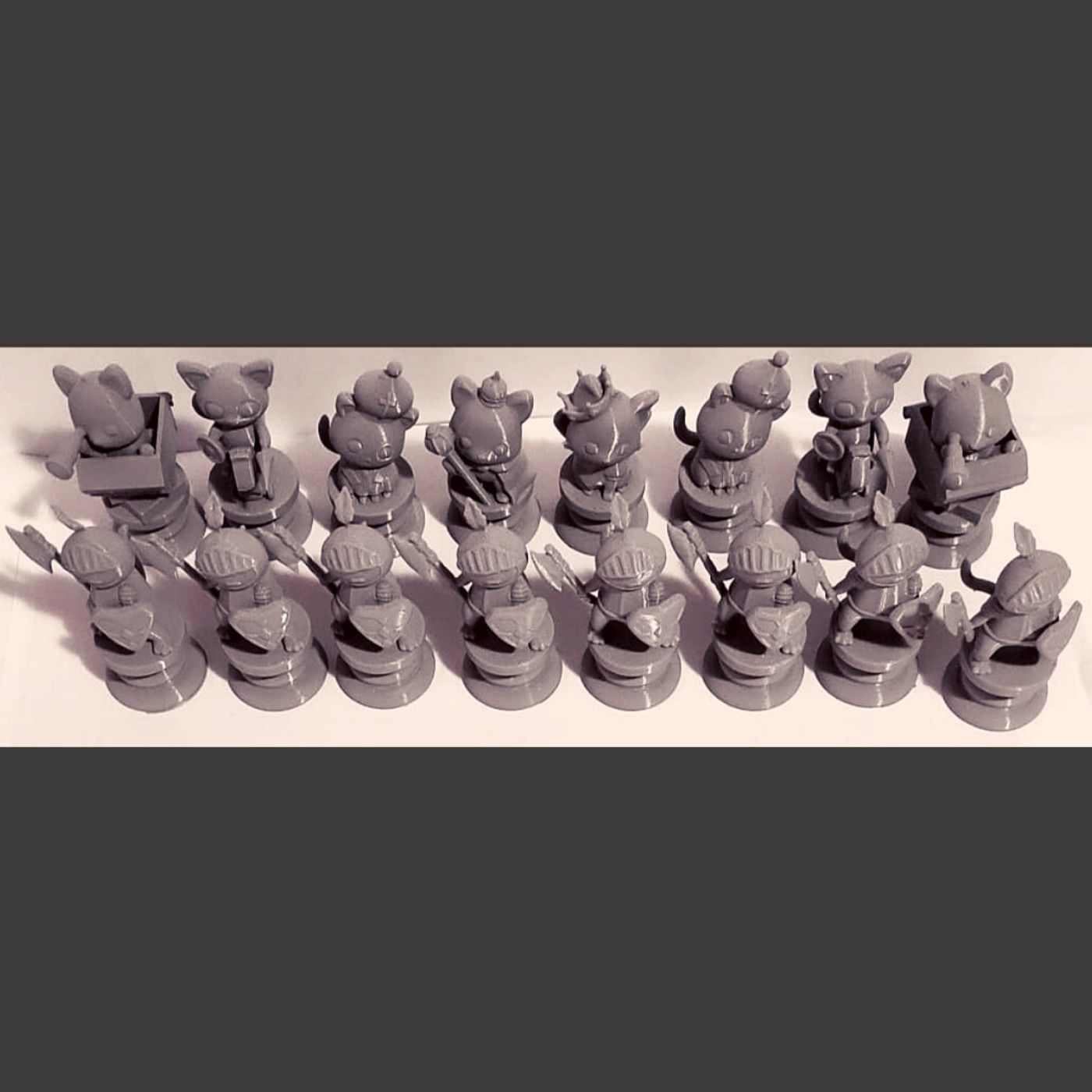 Cat Chess Pieces 3D print model_7