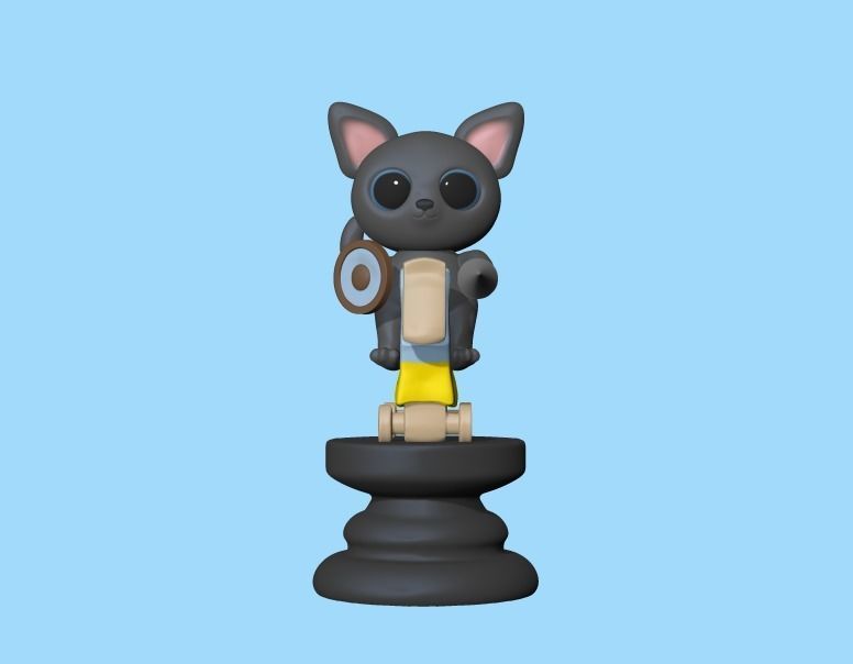 Cat Chess Pieces 3D print model_2