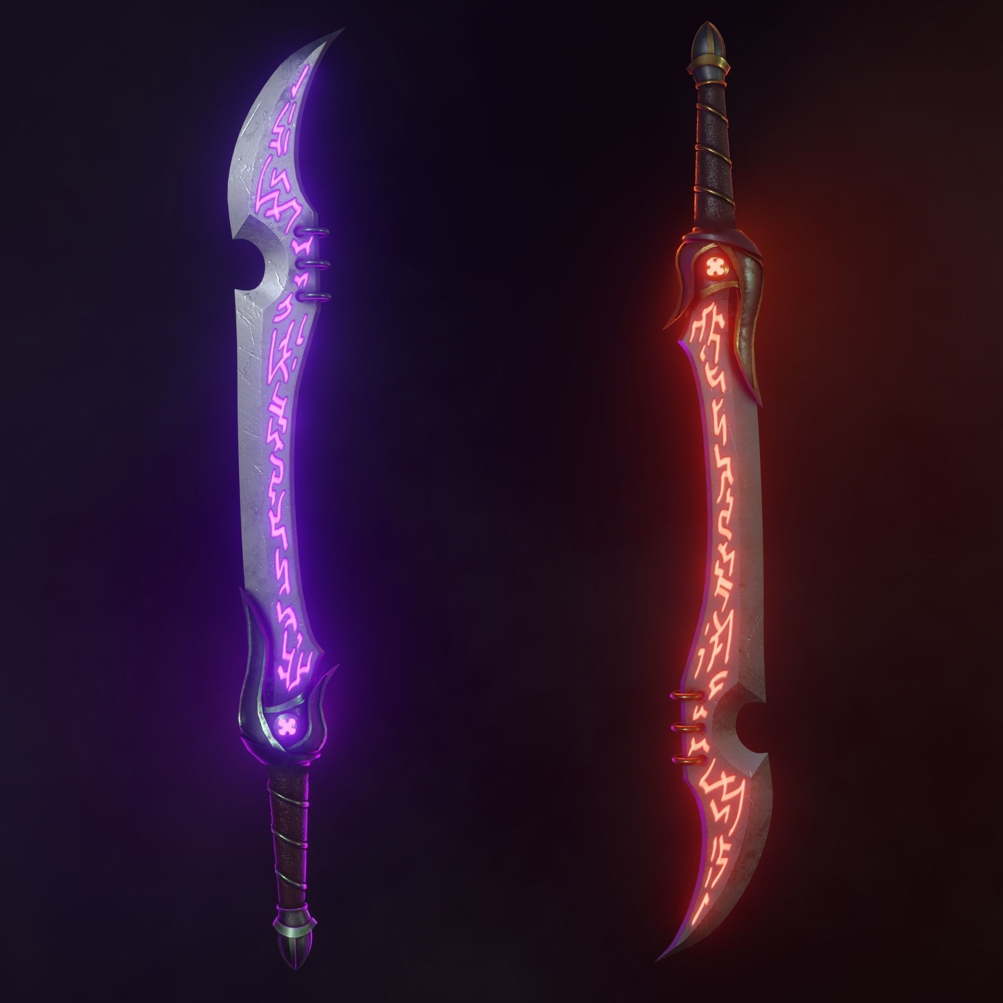 Fantasy Sword - Orks Misery Low-poly 3D model_4